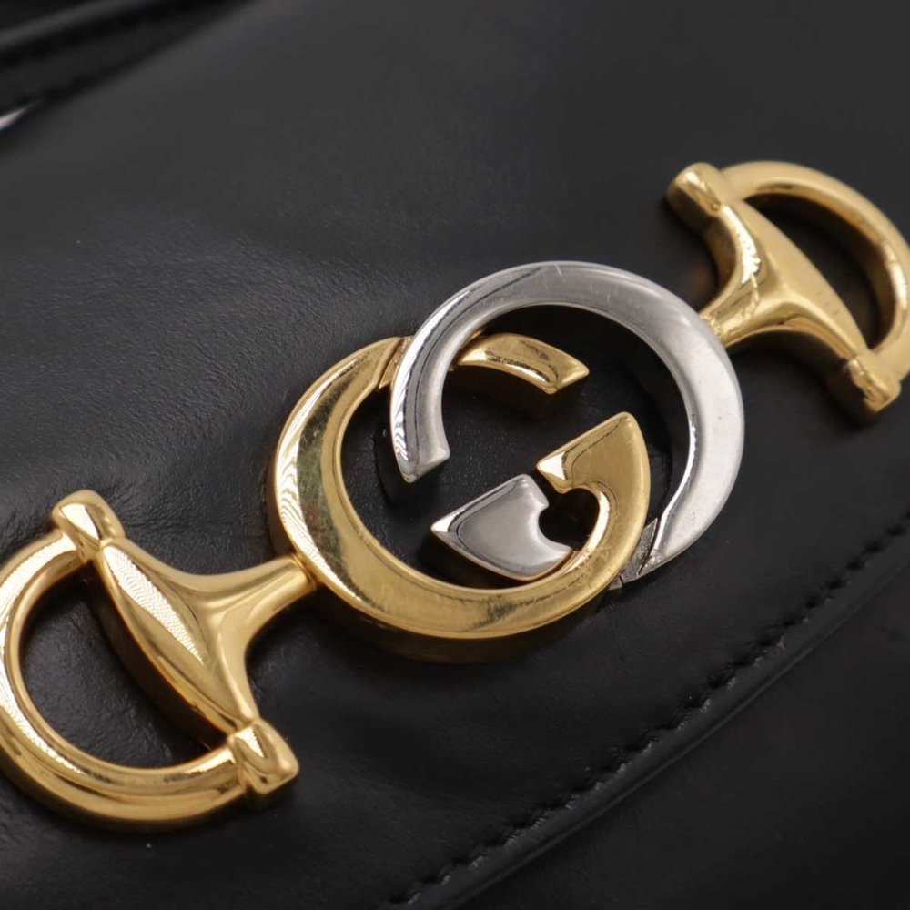 GUCCI Zumi Chain Shoulder Bag Pochette Handbag Leather Black 564718 - Picture 5 of 9